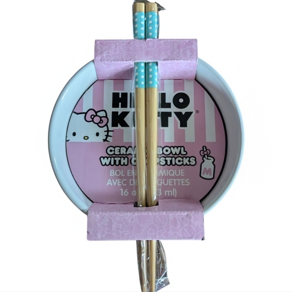 NEW Hello Kitty Ramen Noodles Bowl with Chopsticks - Picture 4 of 4